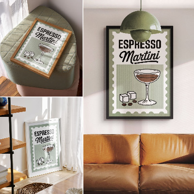 Affisch Espresso martini vintage-stil grafik