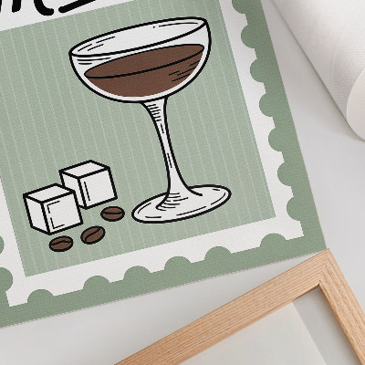 Affisch Espresso martini vintage-stil grafik
