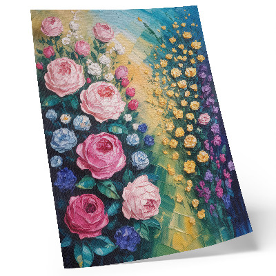 Hållbar väggposter Blommor, rosor, livfulla färger, abstrakt atmosfär