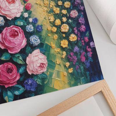 Hållbar väggposter Blommor, rosor, livfulla färger, abstrakt atmosfär