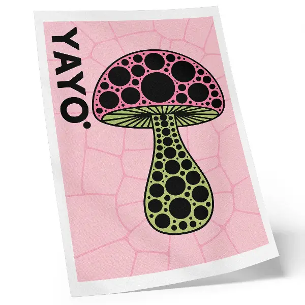 Hållbar väggposter med geometriskt svampmotiv i modern stil
