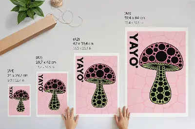 Hållbar väggposter med geometriskt svampmotiv i modern stil