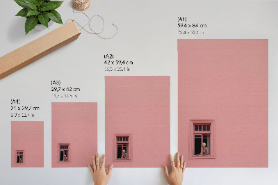 Hållbar väggposter Rosa vägg med en fönsterfigur