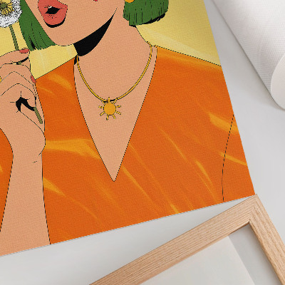 Hållbar väggposter Popkonstillustration med grönt hår