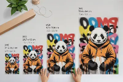 Affisch panda i graffititröja med streetstyle