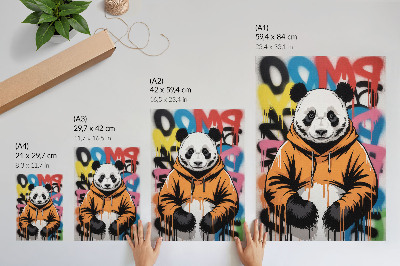 Affisch Panda i graffititröja, streetstyle