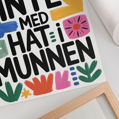 Poster Svarta bokstäver färgglada penseldrag modern stil