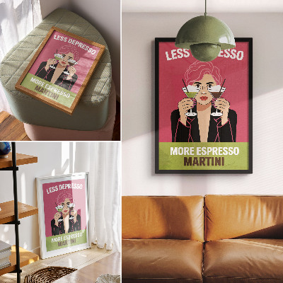 Poster Popkonst i kontrasterande färger dynamisk stil