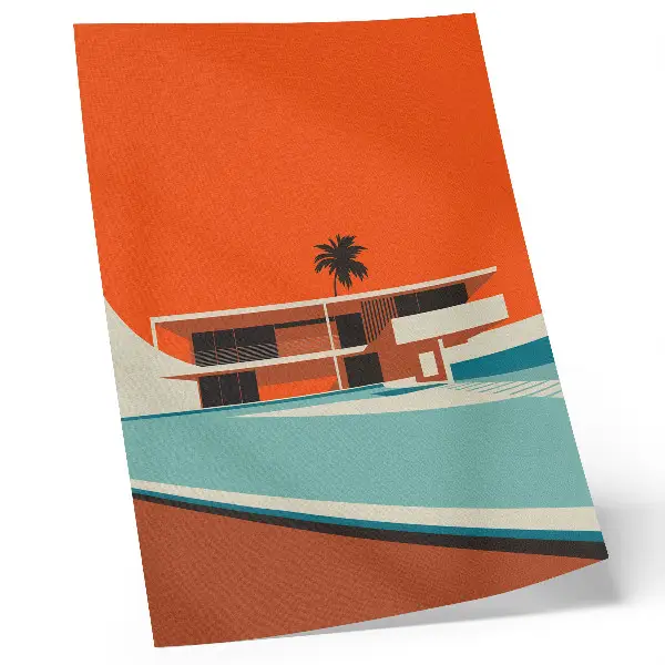 Väggaffisch Villa Orange Sky i minimalistisk komposition