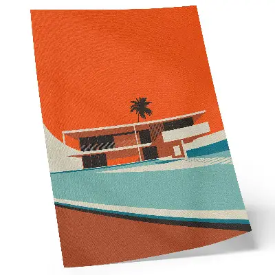 Väggaffisch Villa Orange Sky i minimalistisk komposition