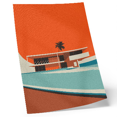 Dekorativ väggaffisch Villa Orange Sky Minimalistisk Komposition
