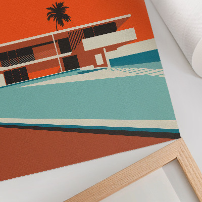 Dekorativ väggaffisch Villa Orange Sky Minimalistisk Komposition