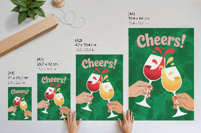 Hållbar väggposter Färgglada glasögon grön bakgrund dynamisk stil