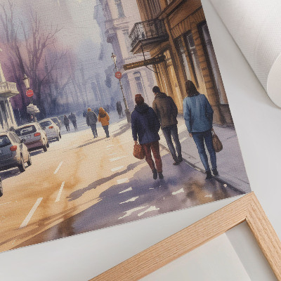 Poster Stadsgata vinterträd lugn atmosfär