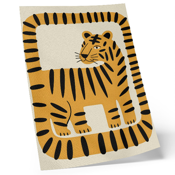 Poster Tiger i grafisk stil med intensiva färger
