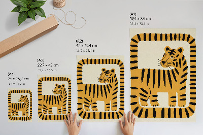 Poster Tiger i grafisk stil med intensiva färger