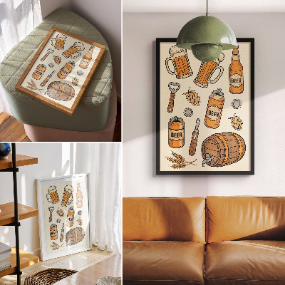 Poster Öl element retro mysig atmosfär vintage stil