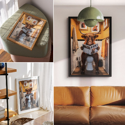 Hållbar väggposter Orange väggar buffalo på toalettmagasin