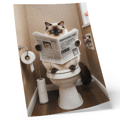 Poster Katt med tidningsbeige vägghumor och värme