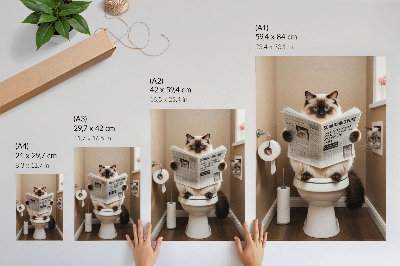 Poster Katt med tidningsbeige vägghumor och värme