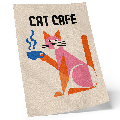 Hållbar väggposter Kreativt retro kaffekattmotiv