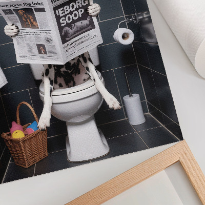 Dekorativ väggaffisch Dalmatiner läser tidningen färgglad popkonst