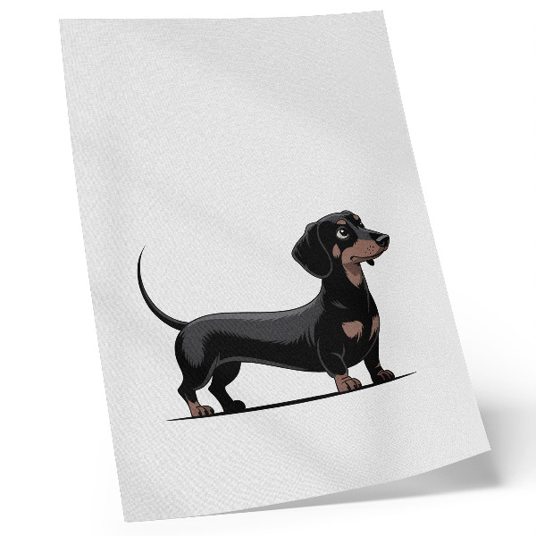 Affisch Svartvitt motiv med en teckning av en hund