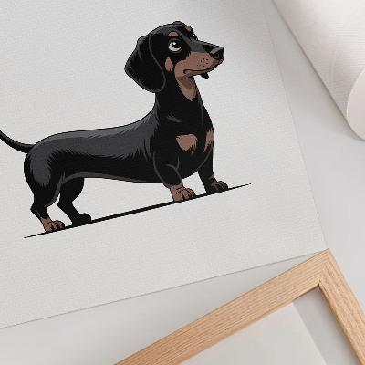 Affisch Svartvitt motiv med en teckning av en hund