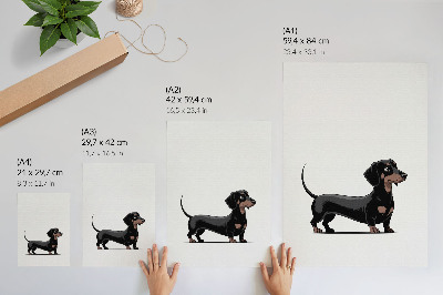 Affisch Svartvitt motiv med en teckning av en hund