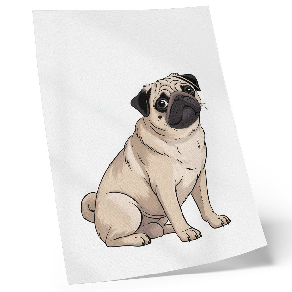 Hållbar väggposter Porträtt av en hund, illustrativ stil, fina färger