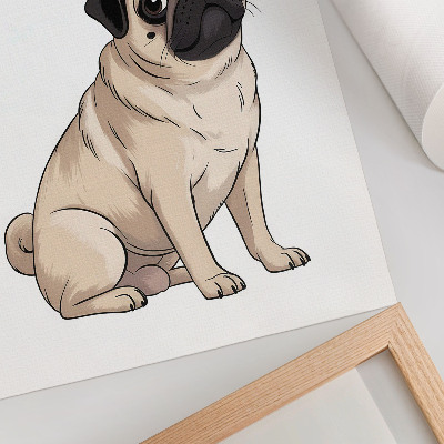 Hållbar väggposter Porträtt av en hund, illustrativ stil, fina färger
