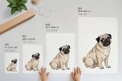 Hållbar väggposter porträtt av en hund i illustrativ stil med fina färger
