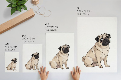 Hållbar väggposter Porträtt av en hund, illustrativ stil, fina färger