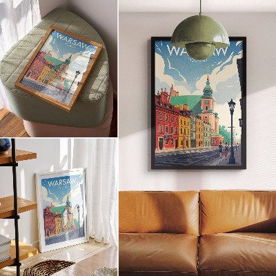 Poster Färgglada hyreshus blå himmel arkitektur
