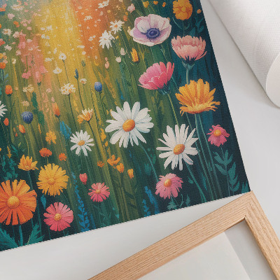 Dekorativ väggaffisch Färgglada blommor modern stil glad atmosfär
