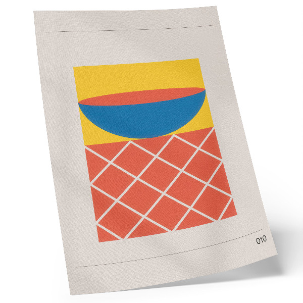 Hållbar väggposter Gulblå röd geometrisk komposition
