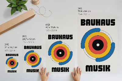 Dekorativ väggaffisch Bauhaus-stil cirklar starka färger modernitet