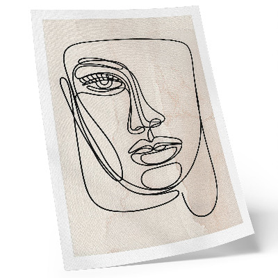 Hållbar väggposter Minimalism elegans ansikte beige svart