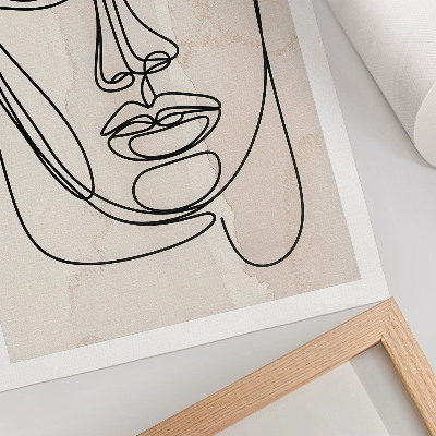 Hållbar väggposter Minimalism elegans ansikte beige svart
