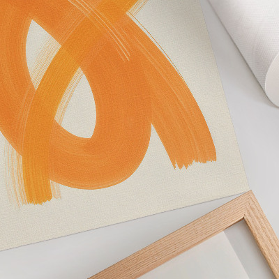 Hållbar väggposter Abstrakta orange livfulla penseldrag