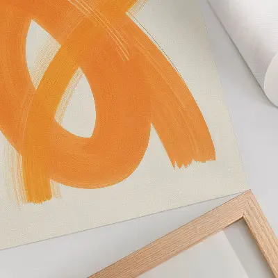 Hållbar väggposter med abstrakta orangea penseldrag