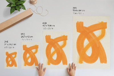 Hållbar väggposter Abstrakta orange livfulla penseldrag