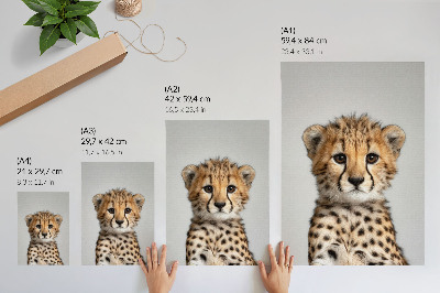 Affisch Söt gepard minimalistisk bakgrund delikatess