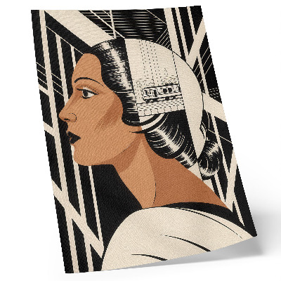 Hållbar väggposter Kvinnans profil geometriska linjer modernistisk stil