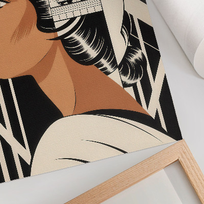 Hållbar väggposter Kvinnans profil geometriska linjer modernistisk stil