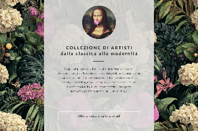 Dekorativ väggaffisch Katt med text orange grå beige