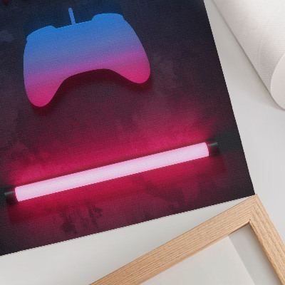 Poster Neonpixelinskription spelar pad dynamik
