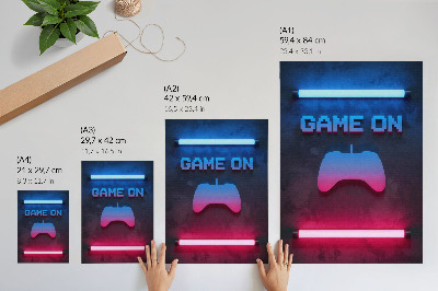 Poster Neonpixelinskription spelar pad dynamik