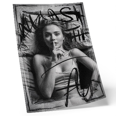 Poster Svartvita graffitifigurer dynamiska linjer
