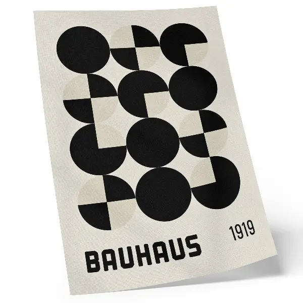 Affisch med motiv av geometriska former i minimalistisk och modern stil